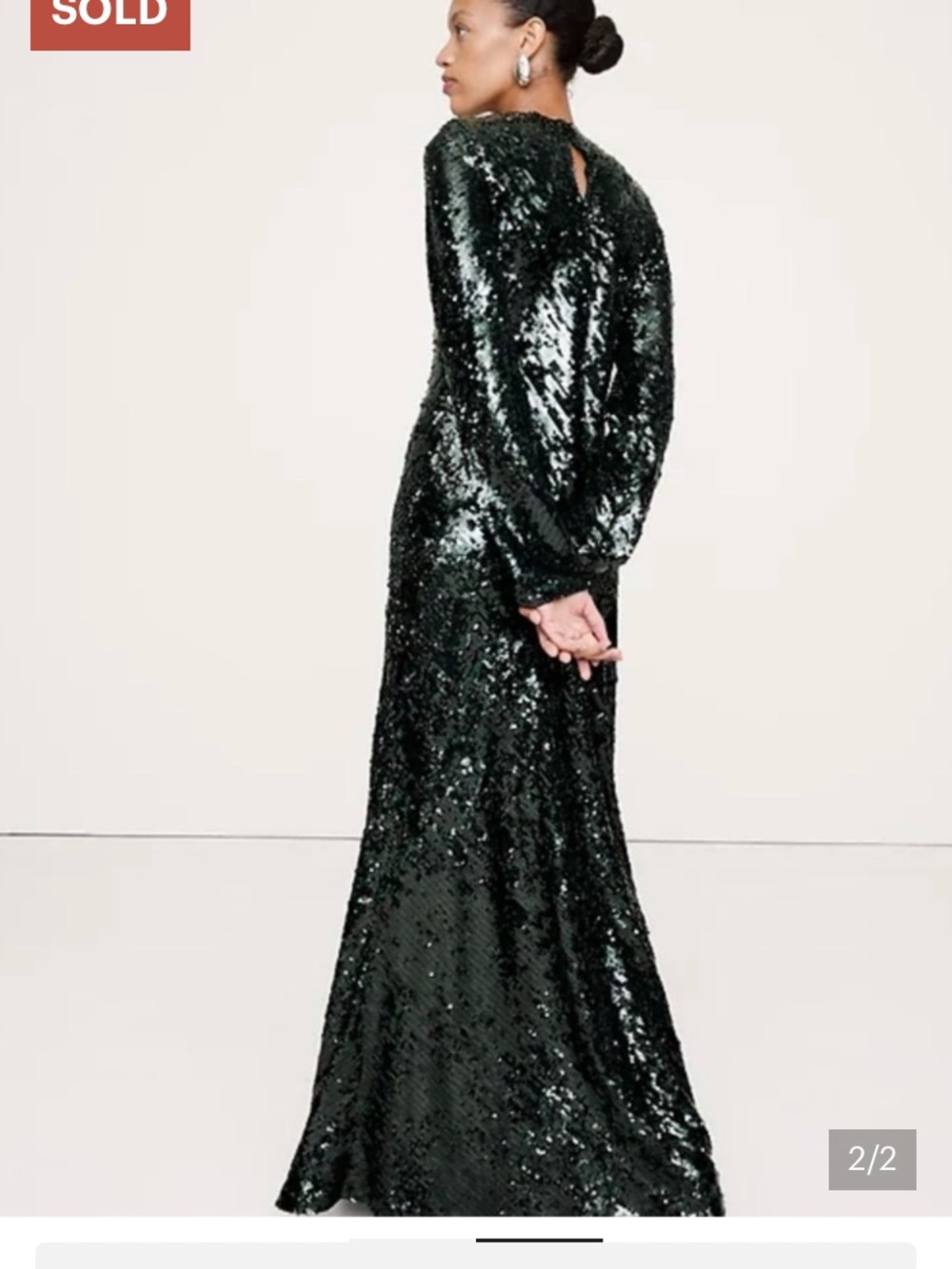 NWT Banana Repulic bias cut sequin maxi dress. Size Medium Tall - Picture 3 of 7